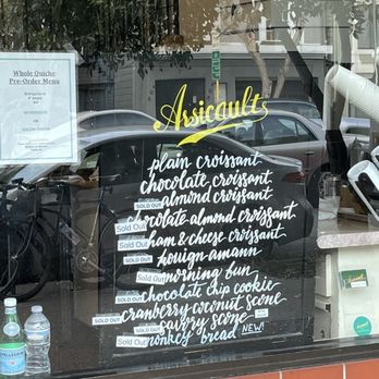 Arsicault Bakery - Menu, unfortunately most of their delicious bakery products were sold out. - Bakeries Near Me - San Francisco, California