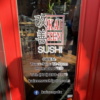 Kaizen Sushi - Outside of door - Sushi Bars Near Me - Portland, Oregon Kaizen Sushi - Outside of door - Sushi Bars Near Me - Portland, Oregon