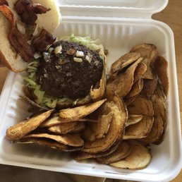 American minus the cheese. Tons of house fried chips!!