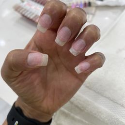 Natural nails vs finished product gel builder French tip with 868 Natural nails vs finished product gel builder French tip with 868
