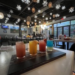 Tekila Mexican Bar & Grill - Margarita flight and interior