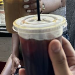 Cold brew Ice vanilla latte with oat milk Cold brew Ice vanilla latte with oat milk