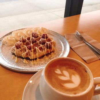 United Coffee - Raspberry White chocolate waffle European style latte - Coffee & Tea Near Me - Fort Wayne, Indiana