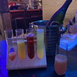 Mimosa flight with mixed juices Mimosa flight with mixed juices