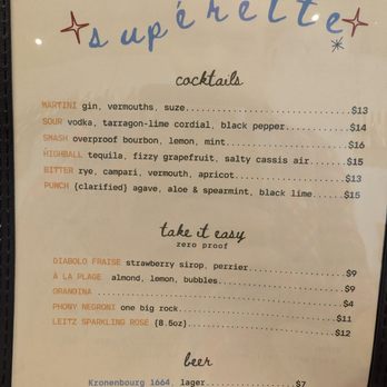 Superette - Cocktail menu - Wine Bars Near Me - Philadelphia, Pennsylvania