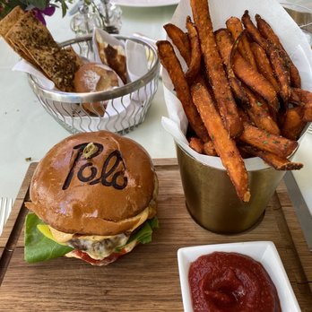 Polo Lounge - Wagyu Burger Ans sweet potato fries - New American Near Me - Beverly Hills, California Polo Lounge - Wagyu Burger Ans sweet potato fries - New American Near Me - Beverly Hills, California