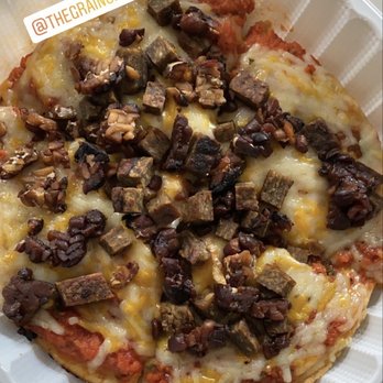 The Grain Cafe - Sausage Pizza - Vegan Near Me - Long Beach, California The Grain Cafe - Sausage Pizza - Vegan Near Me - Long Beach, California