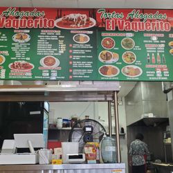 El Vaquerito Restaurant - Menu. Also a QR code on wall if you want the menu on your phone.