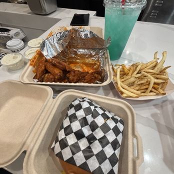 Marathon Burger - Get in my belllllyyyy!! Nom nom nom. Chicken wanggggsss. Fries. Marathon Burger Combo. Fries blue lemonade. Wings. - Burgers Near Me - Los Angeles, California Marathon Burger - Get in my belllllyyyy!! Nom nom nom. Chicken wanggggsss. Fries. Marathon Burger Combo. Fries blue lemonade. Wings. - Burgers Near Me - Los Angeles, California