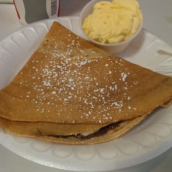 Profi's Crêperie - Hidden inside is nutella, strawberry, and banana. There's my ice cream on the side. - Creperies Near Me - Philadelphia, Pennsylvania