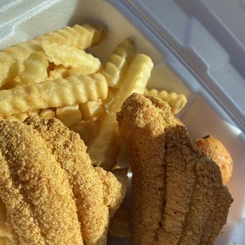 Catfish Plus - 2 piece, fried catfish with fries and hush puppies - Seafood Near Me - Collinsville, Mississippi Catfish Plus - 2 piece, fried catfish with fries and hush puppies - Seafood Near Me - Collinsville, Mississippi
