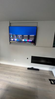 TV Mounting & Setup - Transform your living space with professional TV mounting that's both secure and visually stunning. We expertly mount TVs of all sizes on any wall type, ensuring perfect placement and cable management for a clean, professional look. Our service includes finding the optimal viewing angle, hiding unsightly wires, and making sure your TV is mounted safely and securely. Whether it's a bedroom, living room, or home theater setup, we'll have your TV mounted and ready to enjoy in no time.