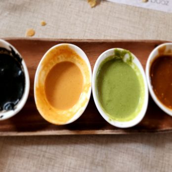 Zona Rosa - Dip sauces (yellow my favorite, 2nd black bean) - Mexican Near Me - San Jose, California Zona Rosa - Dip sauces (yellow my favorite, 2nd black bean) - Mexican Near Me - San Jose, California