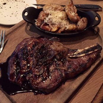 Agricola Eatery - Dry-aged bone-in ribeye steak ($48) - comes with fingerling potatoes - New American Near Me - Princeton, New Jersey Agricola Eatery - Dry-aged bone-in ribeye steak ($48) - comes with fingerling potatoes - New American Near Me - Princeton, New Jersey