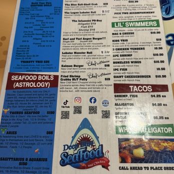 Deep Blue Seafood - Menu - Seafood Near Me - Portage, Indiana