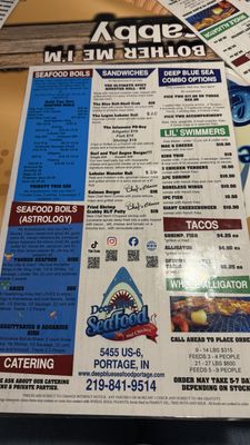 Menu photo 1 Deep Blue Seafood Portage, IN