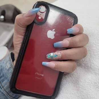 Ame Nail Bar - My nails as requested!!!! Excellent ombre and butterfly nails!!! - Nail Salons Near Me - Costa Mesa, California