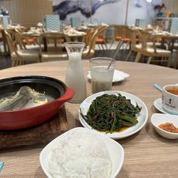 100 sec croaker fish, sambal kangkong