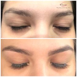 Elicia Threading and Beauty Salon - *Before and After*  Eyebrow threading, eyebrow tint and eyelash extensions