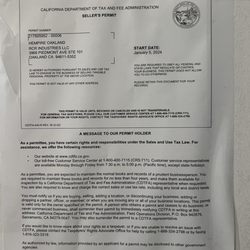 Hempire - Business license. Operation not registered with California Department Of Cannabis Control.