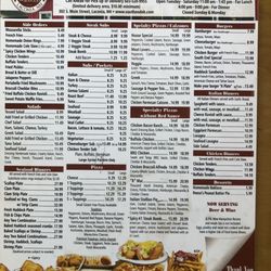 South End Pizza & Seafood - May 23/2024 menu