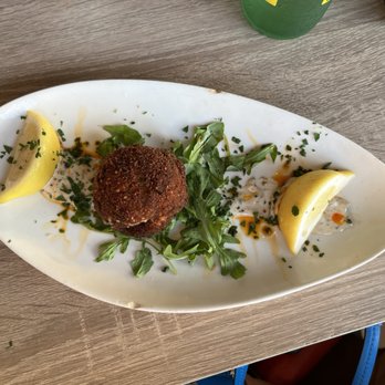 Beeside Balcony - Blue crabcake - Mediterranean Near Me - Del Mar, California Beeside Balcony - Blue crabcake - Mediterranean Near Me - Del Mar, California