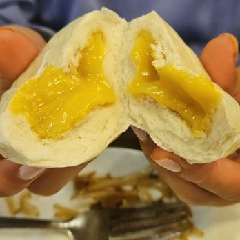 1st Dumpling N Noodle - Inside the custard bun - so good! - Noodles Near Me - Montclair, California