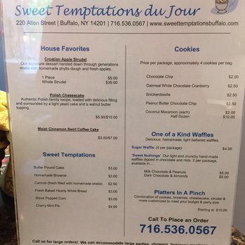 Sweet Temptations Du Jour - the menu - Bakeries Near Me - Buffalo, New York