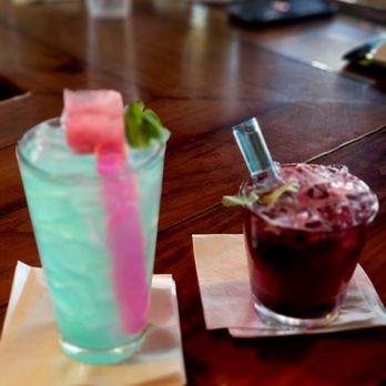 Bubba's 33 - Blackberry whiskey drink the bartender recommended and it was perfect! My friend had the Blue Ocean Long Island also very tasty! - Burgers Near Me - Albuquerque, New Mexico