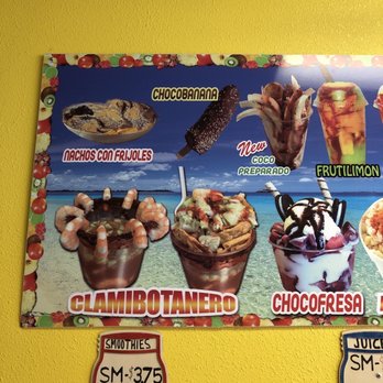 Fruti Bionicos  - a menu for a restaurant - Desserts Near Me - Pico Rivera, California