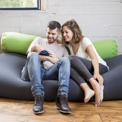 Milega Hawaii - Dark grey Yogi max bean bag and green Long tube