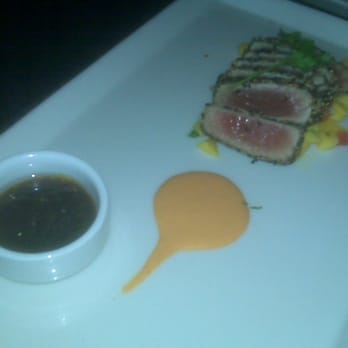 Mura - Sesame Tuna over Mango - Japanese Near Me - Brooklyn, New York Mura - Sesame Tuna over Mango - Japanese Near Me - Brooklyn, New York