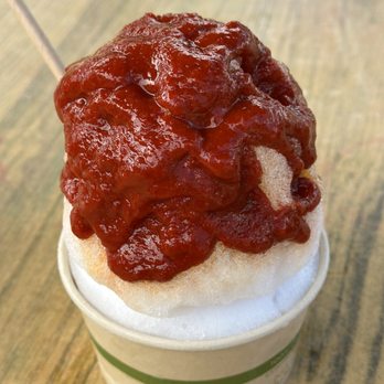 Jojo's Shave Ice - Li Hing Mui (very strong!  Get the powder if you're just an amateur trying) - Shaved Ice Near Me - Kapaa, Hawaii