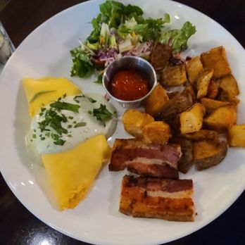 Littlebird - Boursin omelet with potatoes and salad. Added pork belly - New American Near Me - Grand Rapids, Michigan Littlebird - Boursin omelet with potatoes and salad. Added pork belly - New American Near Me - Grand Rapids, Michigan