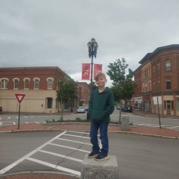 My boy Mikey in Market Square after the best Pizza in Maine at Market Pizza Increadible flavor and great special pizzas My boy Mikey in Market Square after the best Pizza in Maine at Market Pizza Increadible flavor and great special pizzas