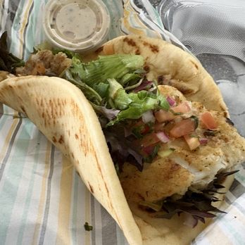 Fresh Off the Boat Fish Grill - Grilled cod pita wrap - Mediterranean Near Me - Placentia, California