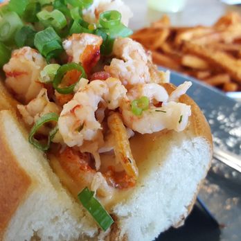 Pier 76 Fish Grill - Lobster roll and sweet potato fries. - Seafood Near Me - Riverside, California Pier 76 Fish Grill - Lobster roll and sweet potato fries. - Seafood Near Me - Riverside, California