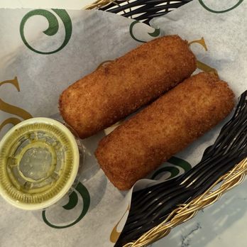 Sanguich - Croqueta 10/10! Get an extra sauce on the side - Cuban Near Me - Miami, Florida Sanguich - Croqueta 10/10! Get an extra sauce on the side - Cuban Near Me - Miami, Florida