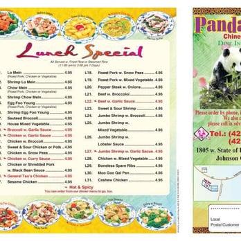 Panda House - menu and price list - Chinese Near Me - Johnson City, Tennessee Panda House - menu and price list - Chinese Near Me - Johnson City, Tennessee