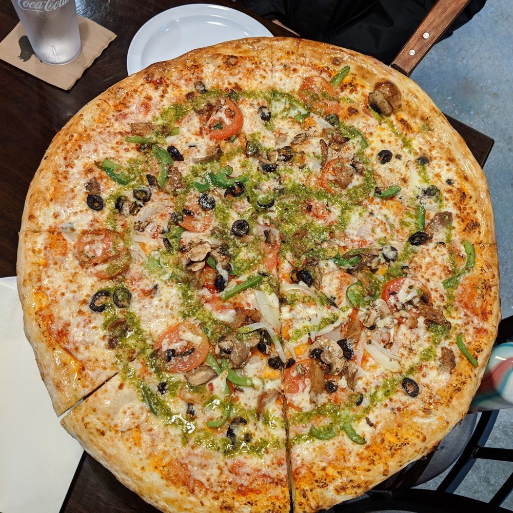 City Slice - Earth day pizza with added basil pesto - $16.50 - Chicken Wings Near Me - Baton Rouge, Louisiana City Slice - Earth day pizza with added basil pesto - $16.50 - Chicken Wings Near Me - Baton Rouge, Louisiana