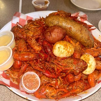 BB's Tex-Orleans - crawfish tex orleans way with boudin egg and potato - Seafood Near Me - Cypress, Texas BB's Tex-Orleans - crawfish tex orleans way with boudin egg and potato - Seafood Near Me - Cypress, Texas