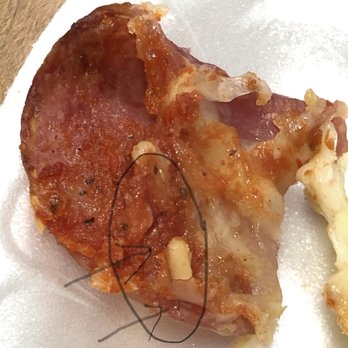 Monstrous Pizza - Piece of hair stuck between ham and cheese - Pizza Near Me - Covina, California Monstrous Pizza - Piece of hair stuck between ham and cheese - Pizza Near Me - Covina, California