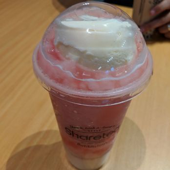 Sharetea - Strawberry blended with ice cream and lychee jelly - Coffee & Tea Near Me - Riverside, California