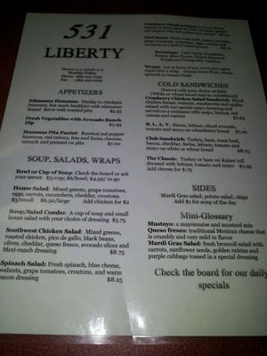 Menu photo 8 531 Liberty Cafe Houma, LA Menu photo 8 531 Liberty Cafe Houma, LA