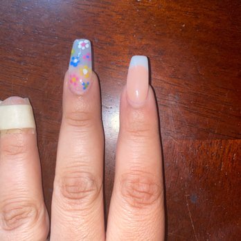 Epic Nail Bar - Corinth - crooked nail that i told her about but she didn't care to fix and it's the same on my other pointer finger - Nail Salons Near Me - Corinth, Texas