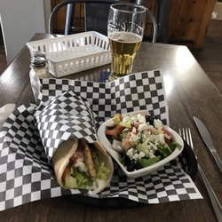 The Stubby Goat - Chicken souvlaki with side Greek salad