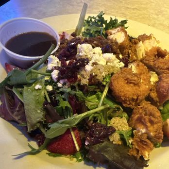 Bubba's 33 - Strawberry quinoa salad with crispy chicken and no tomatoes. - Burgers Near Me - Corpus Christi, Texas