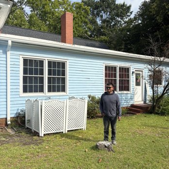 NC Gutter System - Jose with the completed gutter installation. - Gutter Services Near Me - Dunn, North Carolina NC Gutter System - Jose with the completed gutter installation. - Gutter Services Near Me - Dunn, North Carolina