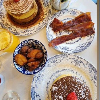 The Bloom Lounge - Nutella and Tiramisu pancakes, papas brava and bacon - Breakfast & Brunch Near Me - Plano, Texas