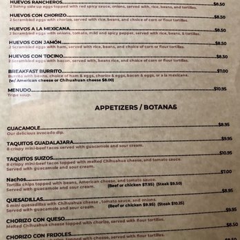 Mexico Uno - Menu (Aug 2019) - Mexican Near Me - Palatine, Illinois